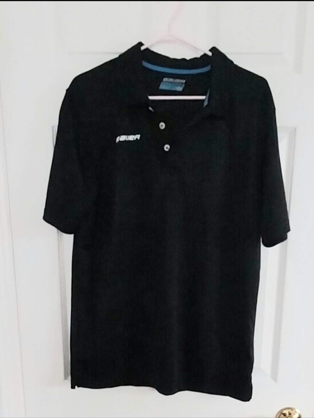 Bauer Black Polo with Subtle Blue Trim